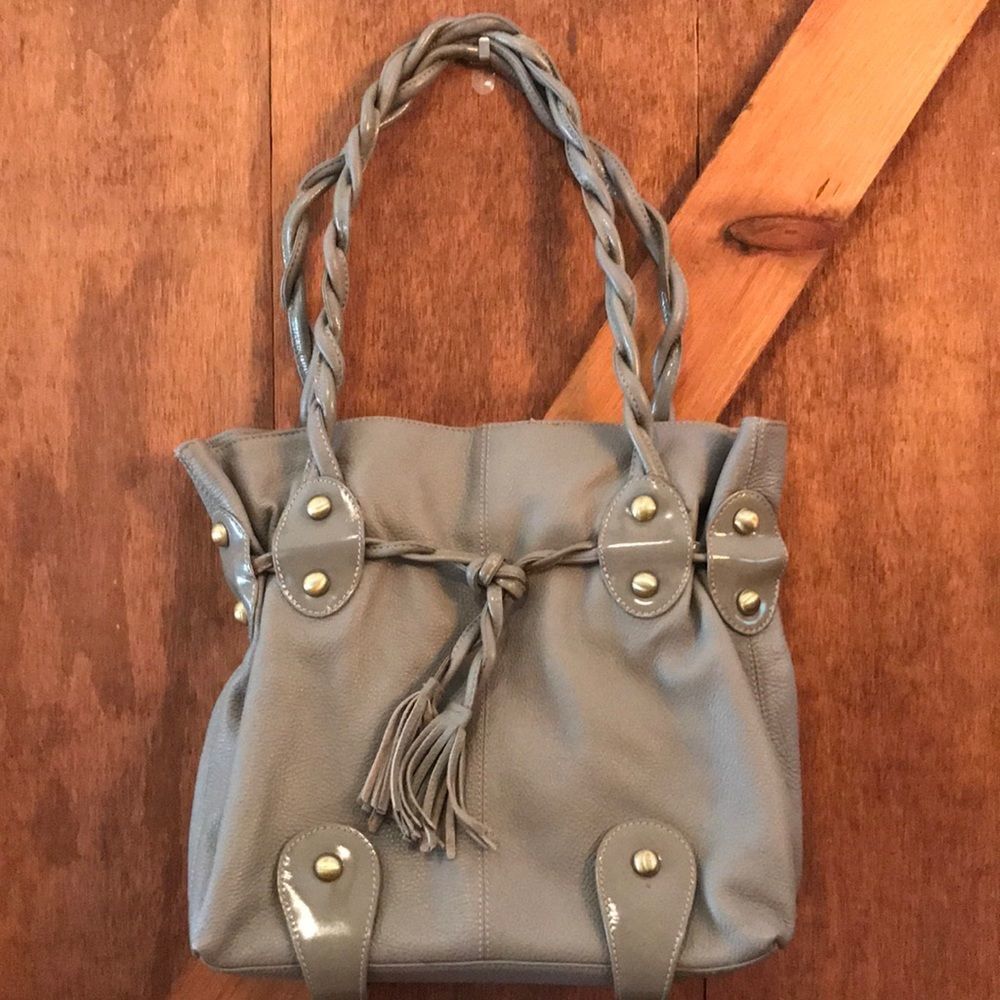 MICHAEL ROME DESIGNS TAUPE PURSE SATCHEL TOTE BAG LEATHER